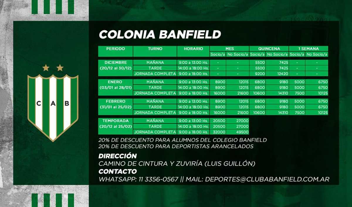 colonia de vacaciones banfield