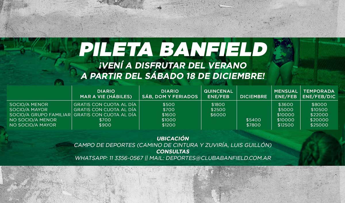 temporada de pileta 2021 banfield