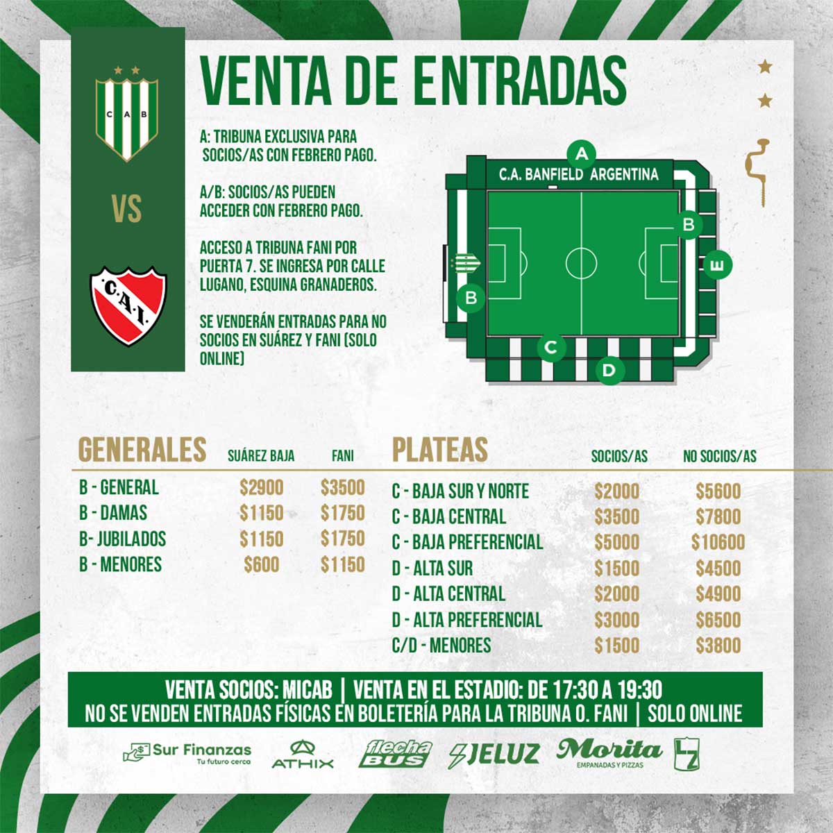 venta de entradas banfield independiente