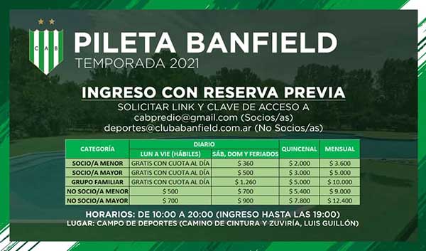 temporada de pileta 2021 banfield